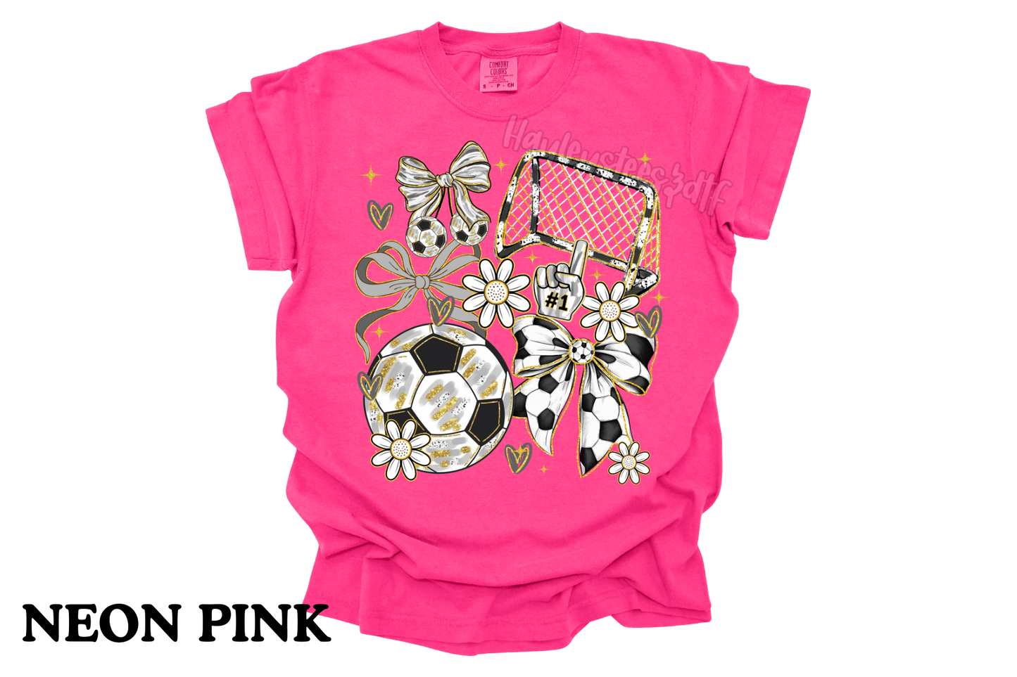 Coquette Soccer Bow Comfort Colors T-Shirt | Trendy Soccer Mom Graphic Tee | Cute Game Day Shirt | Soccer Lover Shirt | Comfort Colors Ivory Tee