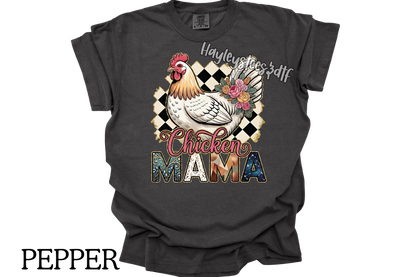 Chicken Mama Comfort Colors Graphic Tee – Farmhouse Chicken Lover Shirt – Country Mama Shirt