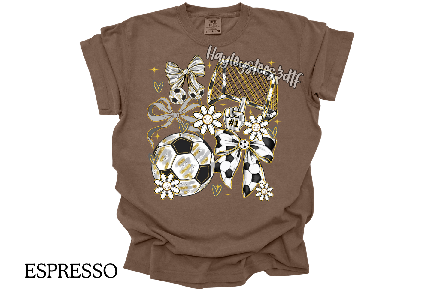 Coquette Soccer Bow Comfort Colors T-Shirt | Trendy Soccer Mom Graphic Tee | Cute Game Day Shirt | Soccer Lover Shirt | Comfort Colors Ivory Tee