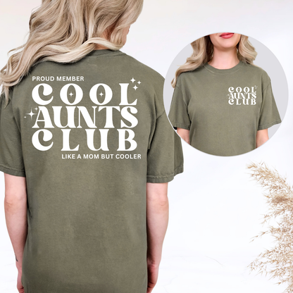 Cool Aunts Club Comfort Colors® T-Shirt – Proud Member Cool Aunt Graphic Tee – Funny Aunt Gift – Trendy Oversized Aunt Shirt