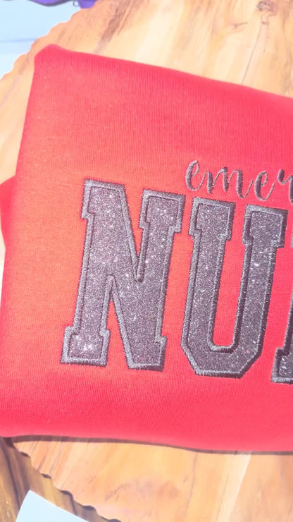 Emergency Nurse Embroidered Sweatshirt