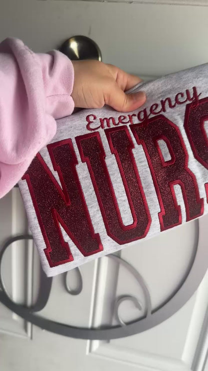 Emergency Nurse Embroidered Sweatshirt